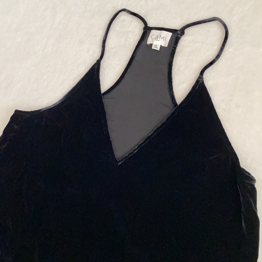Cami NYC Black Velvet V-Neck Racerback Cami - Picture 3 of 14
